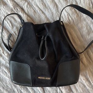 Michael Kors Black Leather Bucket Bag